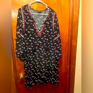 Forever 21 Black Bishop Sleeve V-Neck Sundress